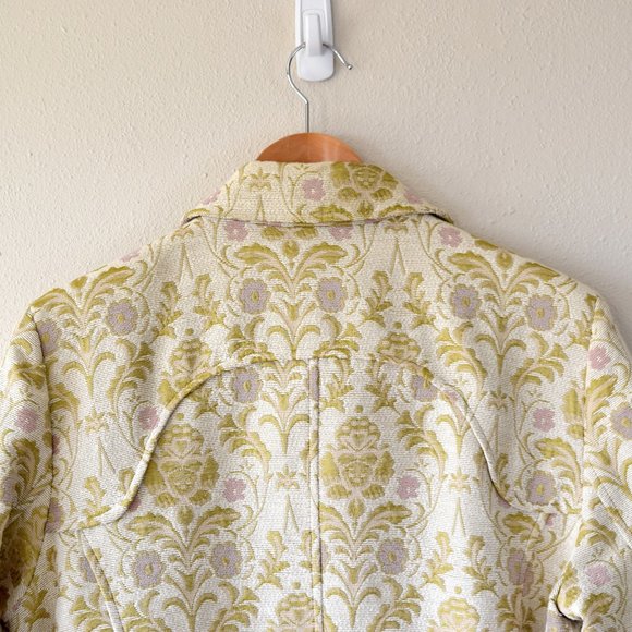 Gold and Pink Floral Tapestry Coat Vintage Size XL - Picture 7 of 10